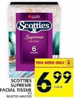 Food Basics Scotties Supreme Facial Tissue 6's offer