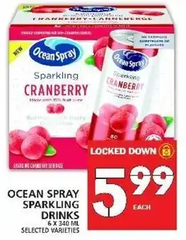 Food Basics Ocean Spray Sparkling Drinks 6 x 340ml offer