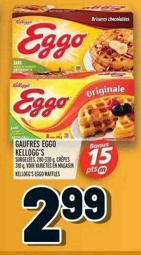 Metro Gaufres eggo kellogg's offer