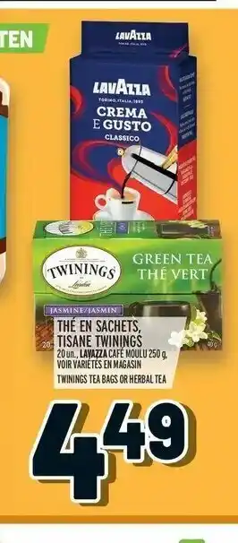 Metro Thé en sachets, tisane twinings offer