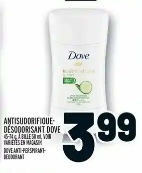 Metro Antisudorifique-désodorisant dove offer