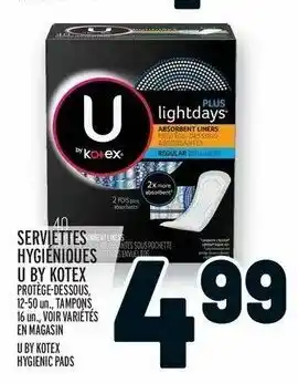 Metro Serviettes hygieniques u by kotex offer