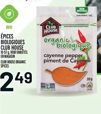 Metro Épices biologiques club house offer