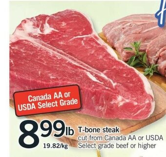 Fortinos T-Bone steak offer