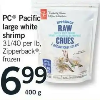 Fortinos Pacific large white shrimp offer
