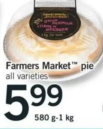 Fortinos Farmers Market Pie offer