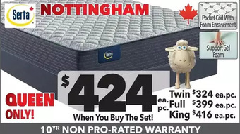 Surplus Furniture Nottingham firm twin mattress offer
