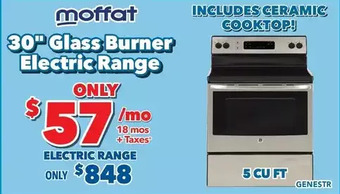 Surplus Furniture Ge stainless steel 30" electric range with glass burners offer