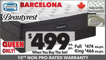 Surplus Furniture Barcelona full mattress set offer
