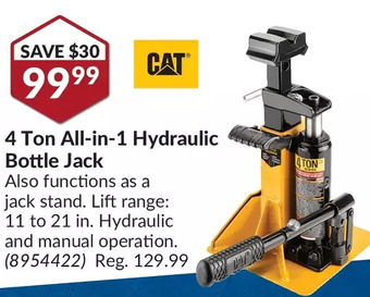 Princess Auto Cat 4 ton all-in-1 hydraulic bottle jack offer