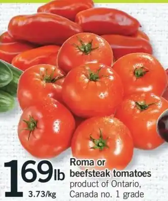 Fortinos Roma Or Beefsteak Tomatoes offer
