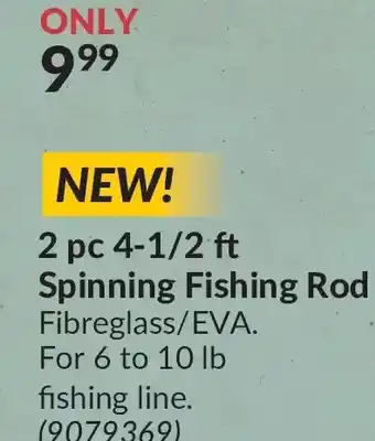 Princess Auto 2 pc 4-1/2 ft spinning fishing rod offer