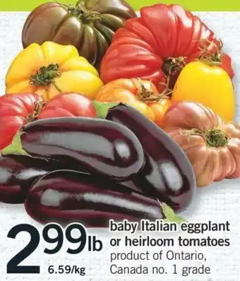 Fortinos Baby italian Eggplant offer