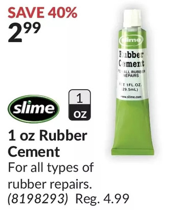 Princess Auto Slime 1 oz rubber cement offer