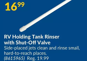 Princess Auto Rv holding tank rinser with shut-off valve offer