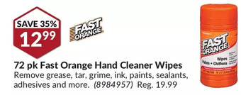 Princess Auto 72 pk fast orange hand cleaner wipes offer