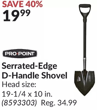 Princess Auto Pro.point serrated-edge d-handle shovel offer