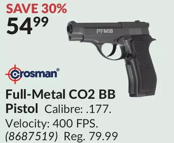 Princess Auto Crosman full-metal co2 bb pistol offer