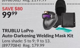 Princess Auto Trublu lopro auto-darkening welding mask kit offer