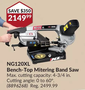 Princess Auto Ng120xl bench-top mitering band saw offer