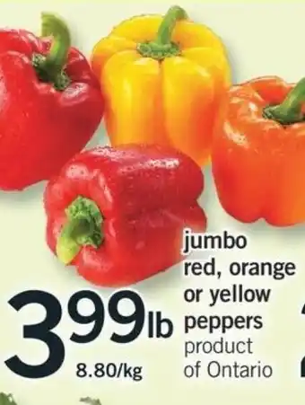 Fortinos Jumbo Peppers offer