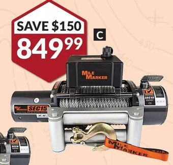 Princess Auto Mile marker 15,000 lb 12v dc winch offer