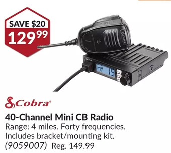 Princess Auto Cobra 40-channel mini cb radio offer