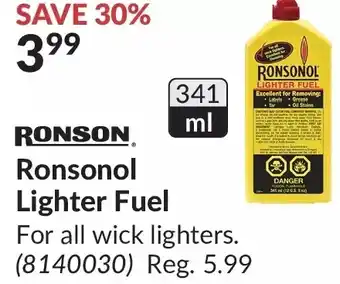 Princess Auto Ronsonol lighter fuel offer