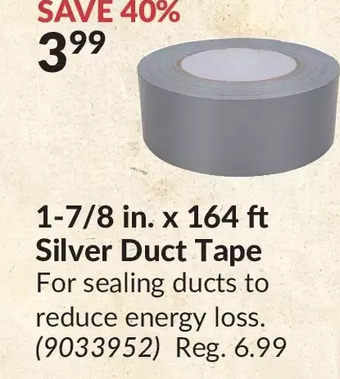 Princess Auto 1-7/8 in. x 164 ft silver duct tape offer