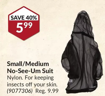 Princess Auto Small/medium no-see-um suit offer