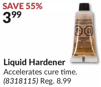 Princess Auto Liquid hardener offer