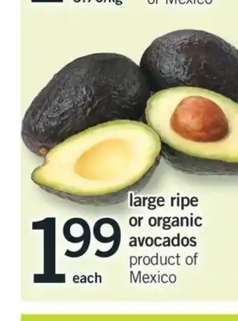Fortinos Organic Avocados offer