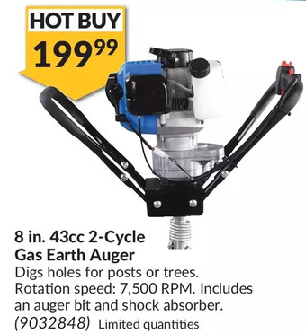Princess Auto 8 in. 43cc 2-cycle gas earth auger offer