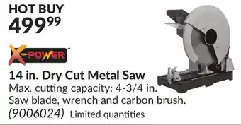 Princess Auto X-power 14 in. dry cut metal saw offer