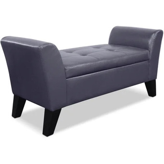 The Brick Bonn faux leather storage ottoman - grey offer