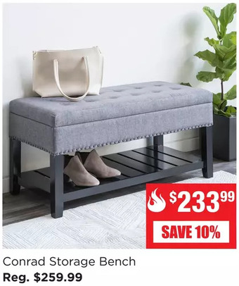 Kitchen Stuff Plus Conrad storage bench offer
