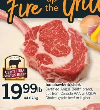Fortinos Tomahawk Rib Steak offer