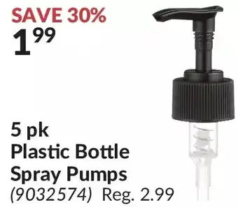 Princess Auto 5 pk plastic bottle spray pumps offer
