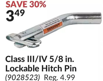 Princess Auto Class iii/iv 5/8 in. lockable hitch pin offer