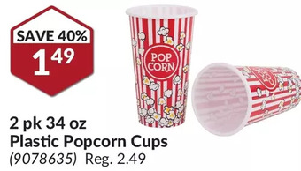 Princess Auto 2 pk 34 oz plastic popcorn cups offer
