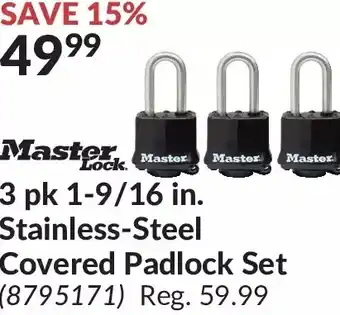 Princess Auto Master lock 3 pk 1-9/16 in. stainless-steel covered padlock set offer