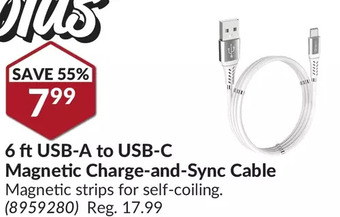 Princess Auto 6 ft usb-a to usb-c magnetic charge-and-sync cable offer