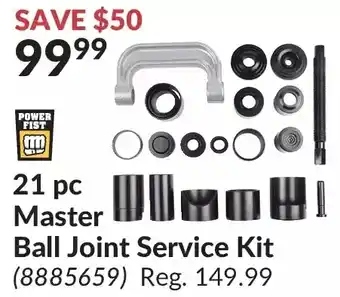 Princess Auto Power fist 21 pc master ball joint service kit offer