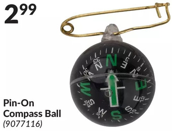 Princess Auto Pin-on compass ball offer