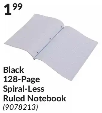 Princess Auto Black 128-page spiral-less ruled notebook offer