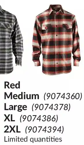 Princess Auto Plaid flannel shirts red medium | large | xl | 2xl offer