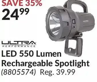 Princess Auto Ultra performance led 550 lumen rechargeable spotlight offer