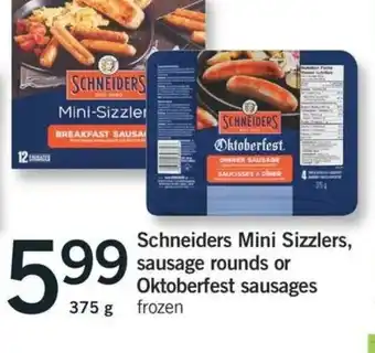 Fortinos Schneiders Mini Sizzlers Sausage Round offer