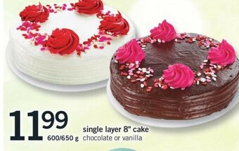 Fortinos Single Layer 8" Cake offer