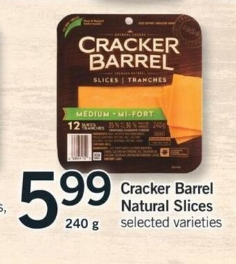 Fortinos Cracker Barrel Natural Slices offer